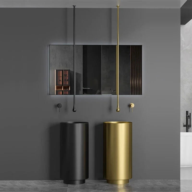 Water Drop Ceiling Mounted Bathroom Faucet Solid Brass Wall Mounted Hot Cold Water Sink Mixer Tap for Basin Bathtub