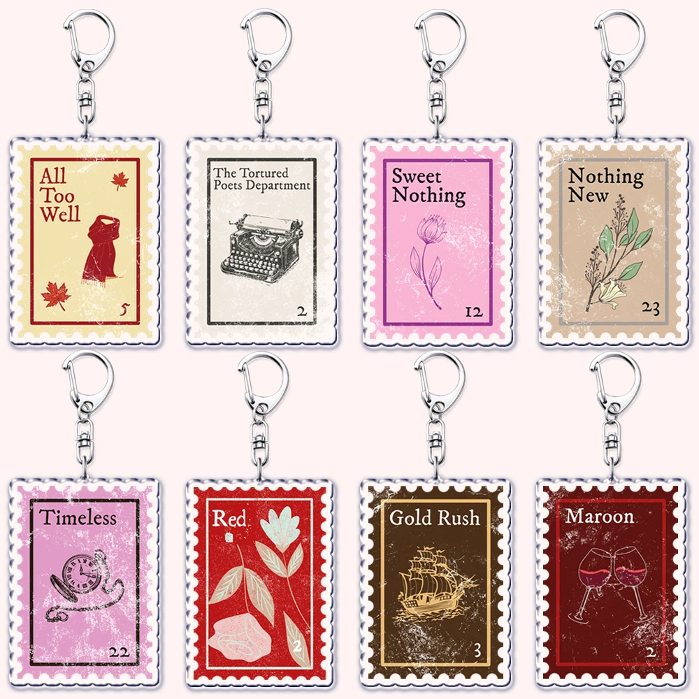 قسم الشعراء المطحونة Stamps سلاسل المفاتيح للملحقات جميع السمعة جيدة جدًا 1989 TTPD أغنية كيرينغ مجوهرات المشجعين الهدايا