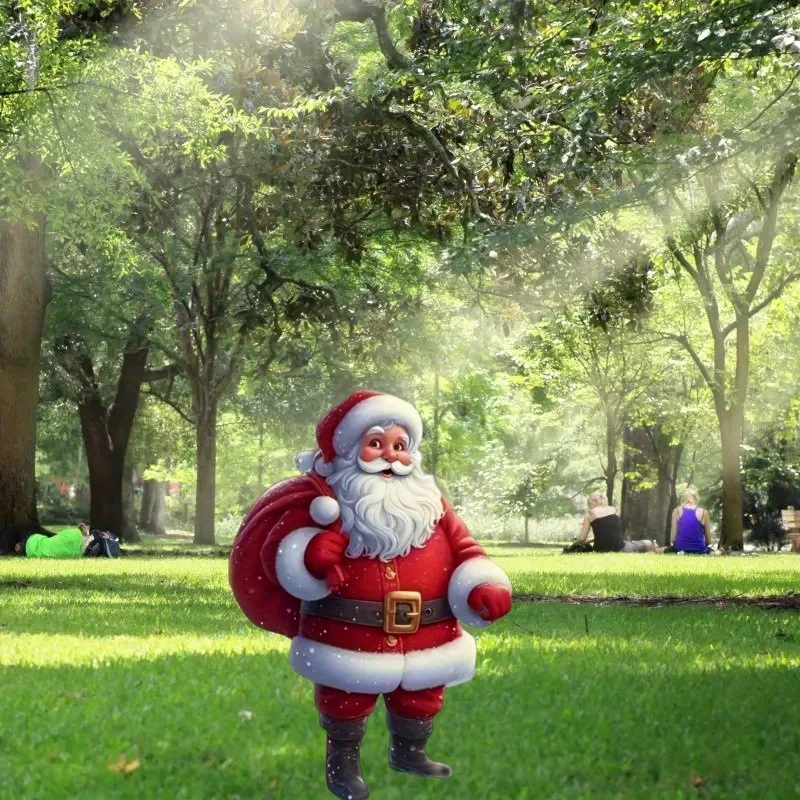 Santa Claus Garden with candy back, indoor and outdoor acrylic decoration, waterproof and wear-resistant pendant ornament