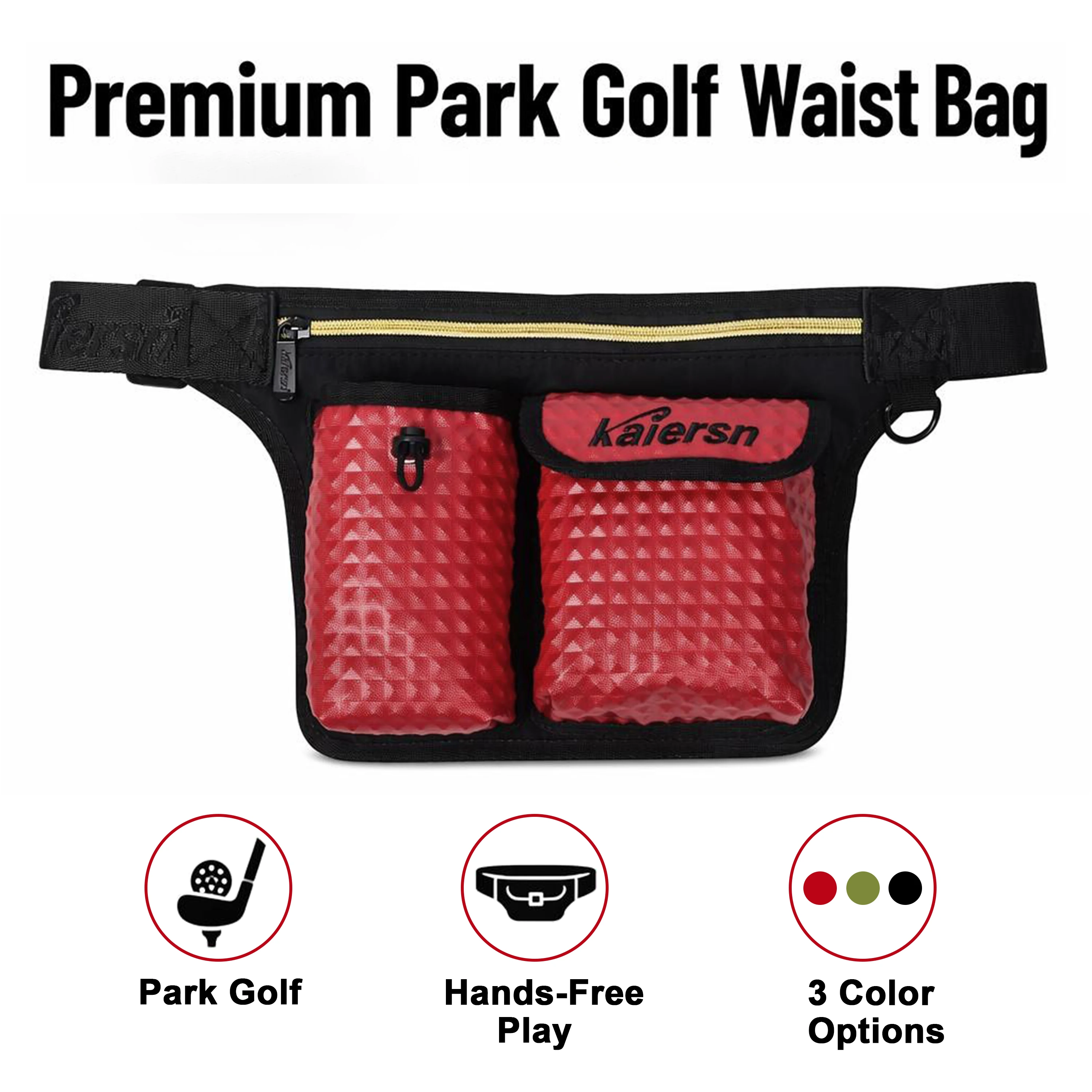 Park Golf Waist Bag with Water Bottle Holder Ball Pouch Portable Multi Pocket Sports Fanny Pack Outdoor Accessories