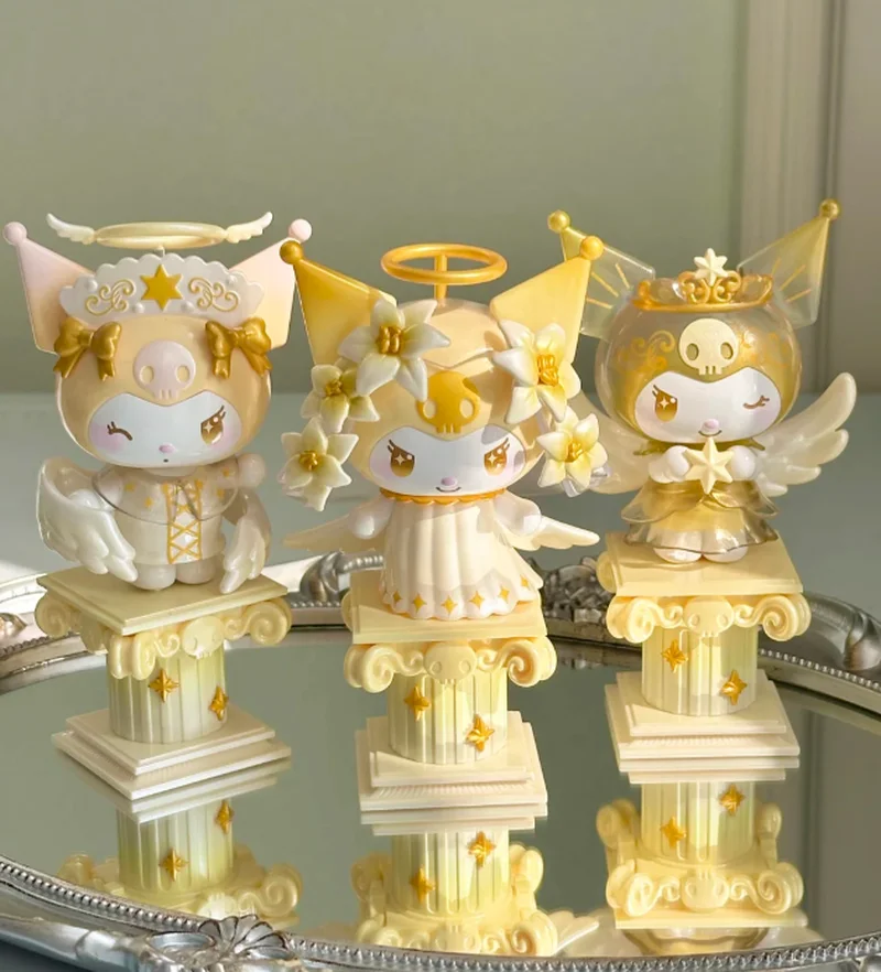 

Оригинальные фигурки Sanrio Kuromi Angel Series в закрытой упаковке, настольные украшения, коллекционные сюрпризы для любителей аниме.