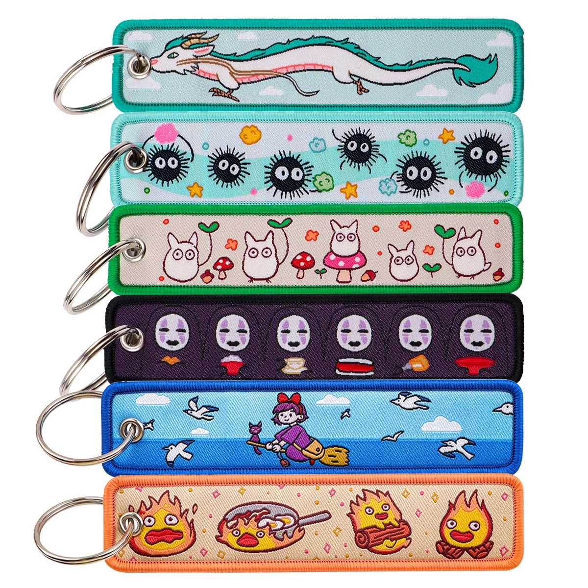 

Magic Genie Embroidery Key Fob Classic Anime Key Tag For Cars Backpack Keychain Fashion Keyring Gifts for Men Women Accessories