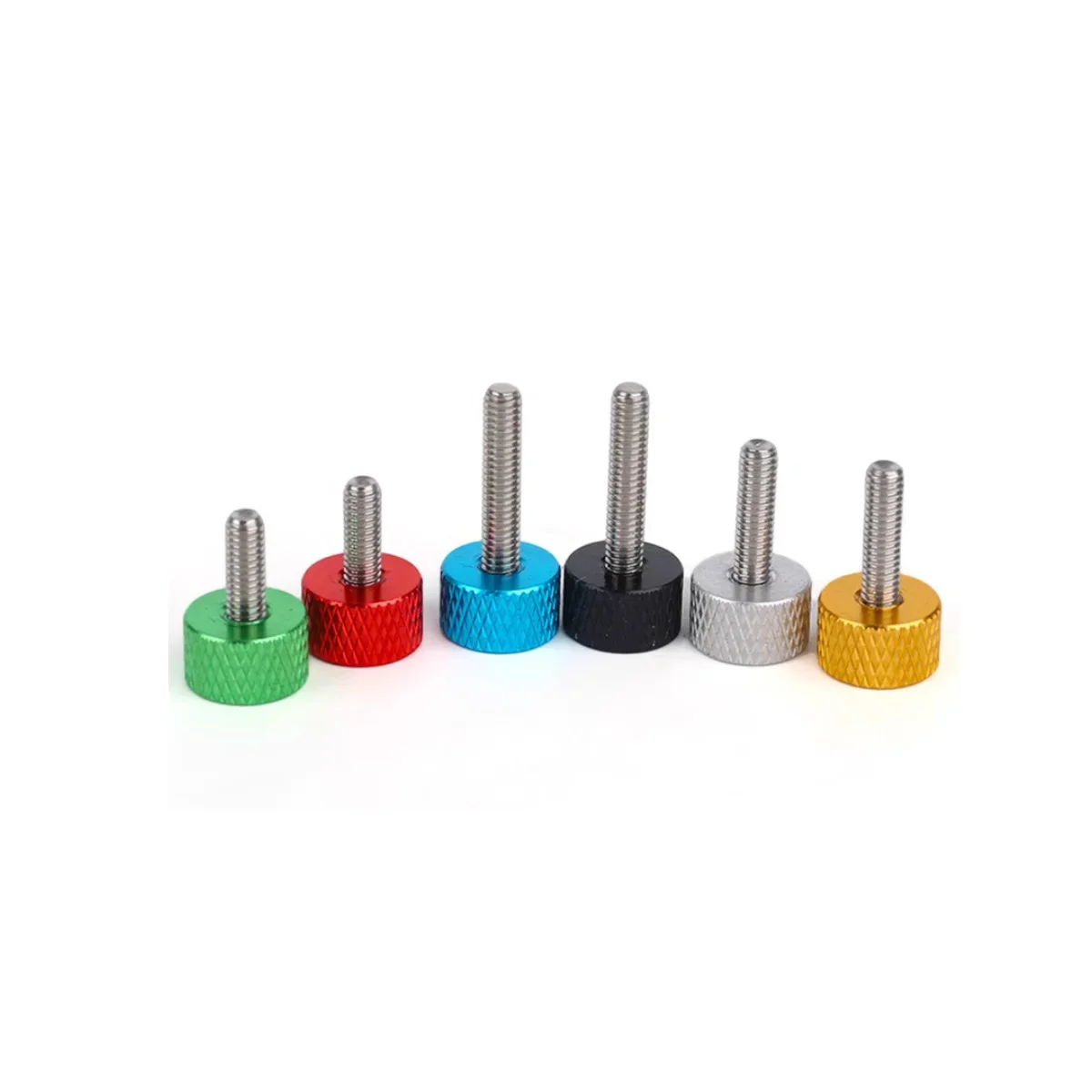 

Flat Headed Aluminum Oxide Colored Aluminum Hand Screws / Decorative Bolts / Computer Case Modification Screws M3-M8