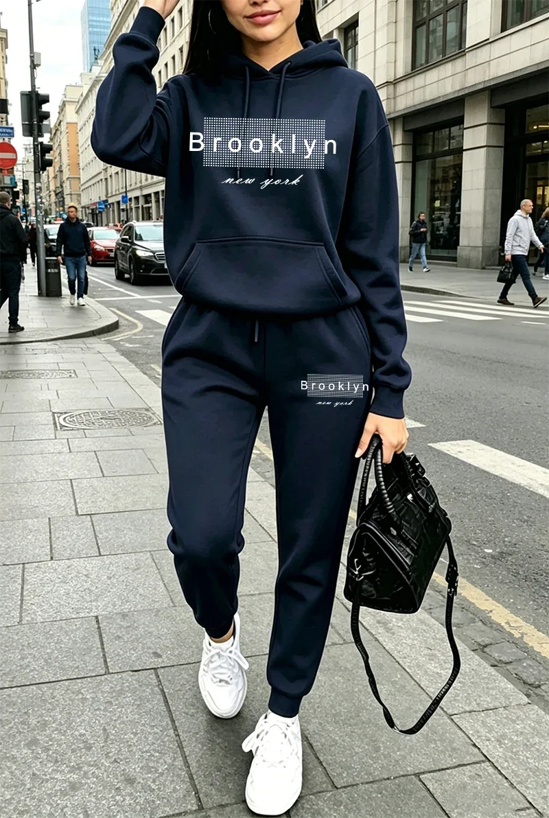 2026 Womens Tracksuit Casual Hooded Sweatshirts Outdoors Sports Jogging Clothing Autumn Winter Single Mix and Match Hoodie Pants image 3