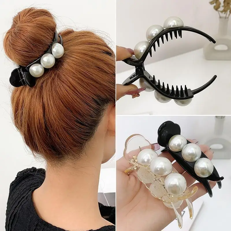 New Pearl Hair Claws For Women Girls Plastic Hair Clip Hairpins Hair Accessories Hair Crab Headwear Hairgrip Fashion Barrettes