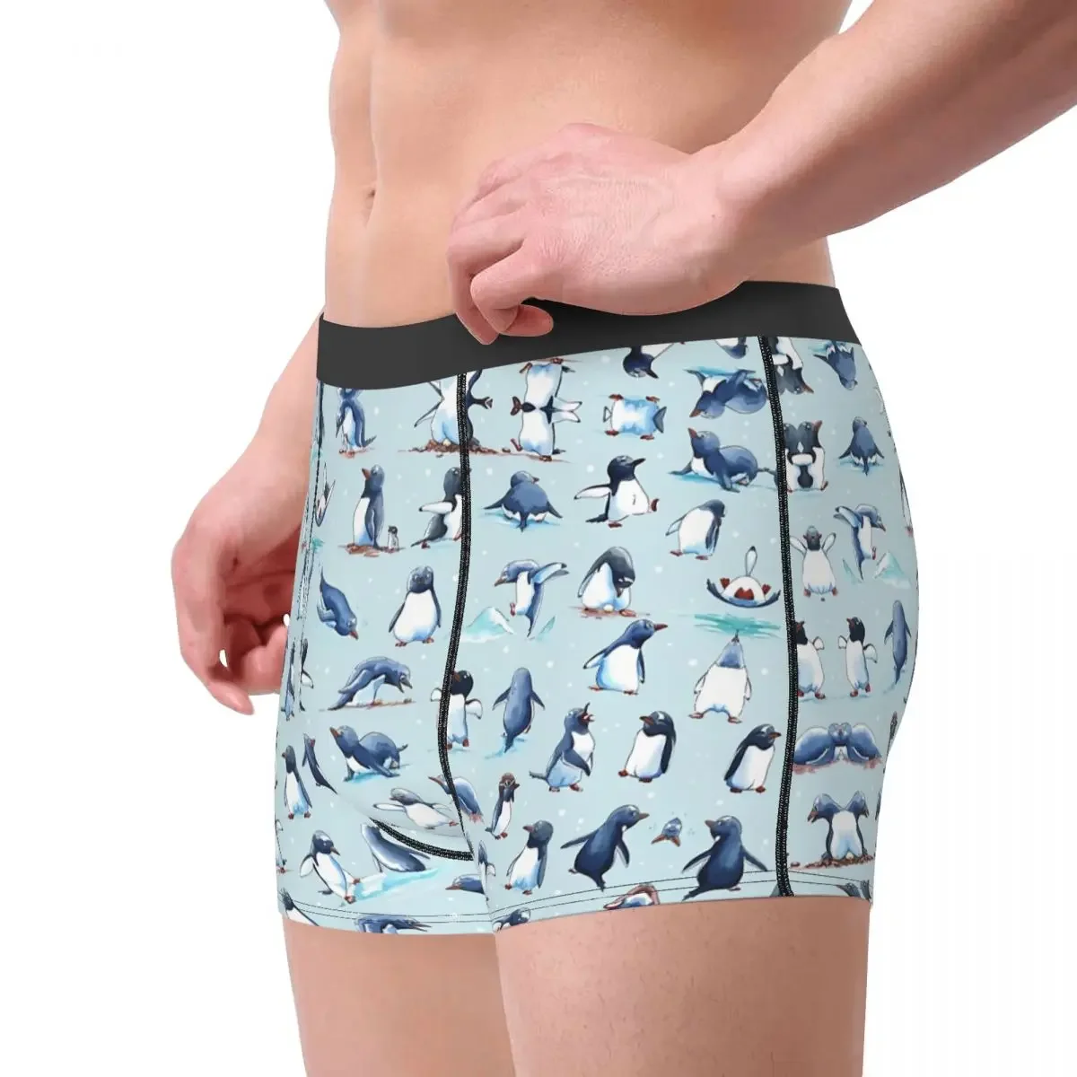 Gentoo Penguins Colony Underpants Homme Panties Man Underwear Sexy Shorts Boxer Briefs