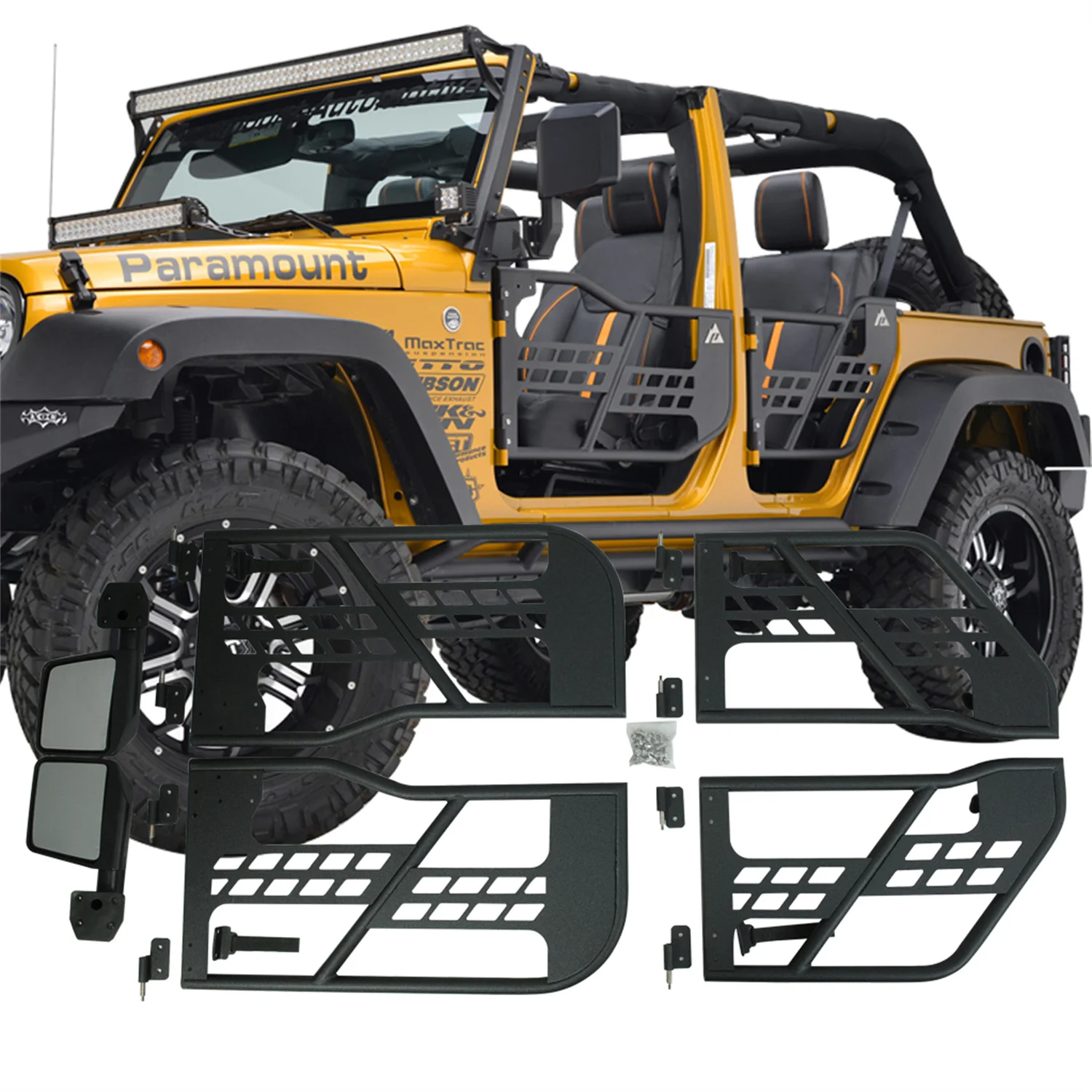 

SXMA J196 Steel Door For 4 Doors TUBE Tubular Safari Doors With Mirrors 4x4 0ffroad Exterior Parts For Jeep Wrangler JK 07-17