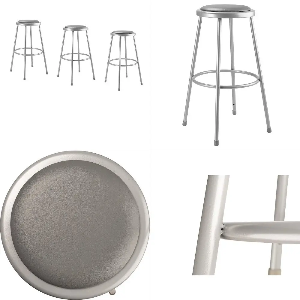 

Pack 30 Heavy Duty Vinyl Padded Steel Stool, Grey