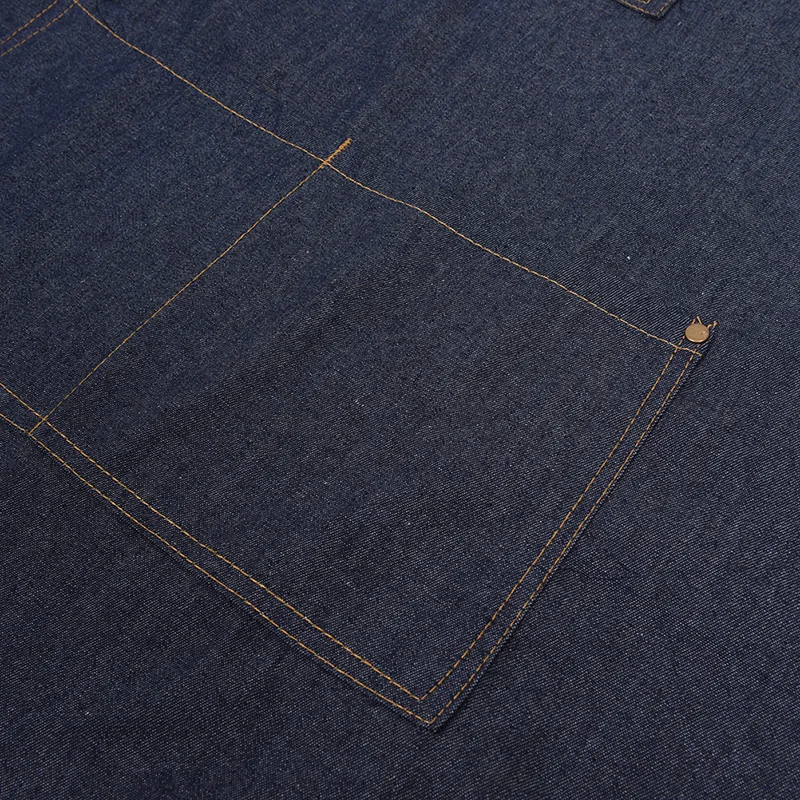 Adultos denim azul cozinha cozinha restaurante trabalho bib avental vestido com bolso