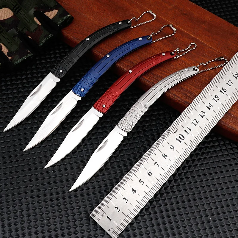 Keychain Knife Outdoor Folding Knife Multi functional Camping Portable Stainless Steel Fruit Knife Hot selling Item