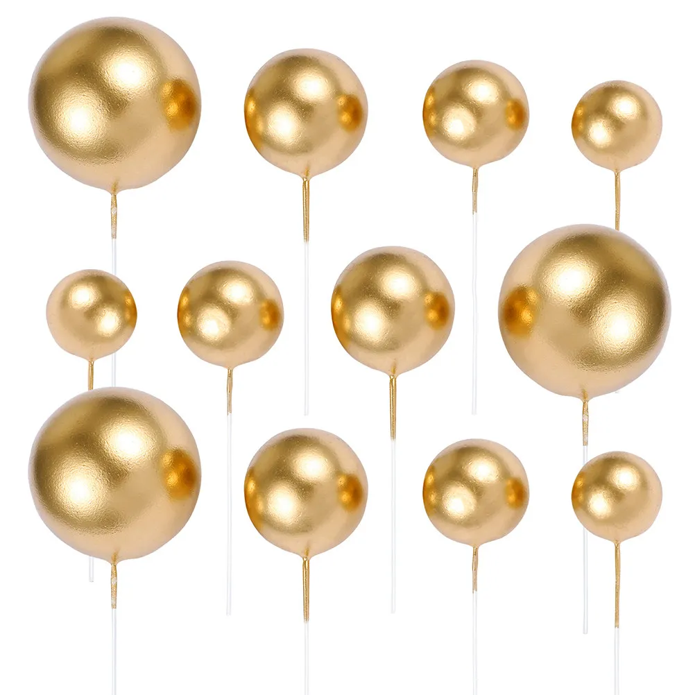 20Pcs Round Ball Cake Inserts Premium Food-Safe Cake Toppers for Birthday Party Dance Festival Cupcake Ice Cream Dessert