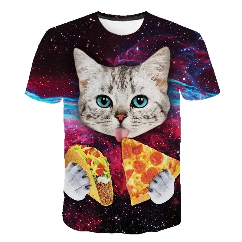 Summer Funny Cat 3d Print T Shirt Boy Girl Clothes T-Shirts Casual Harajuku Short Sleeve Oversize Clothes