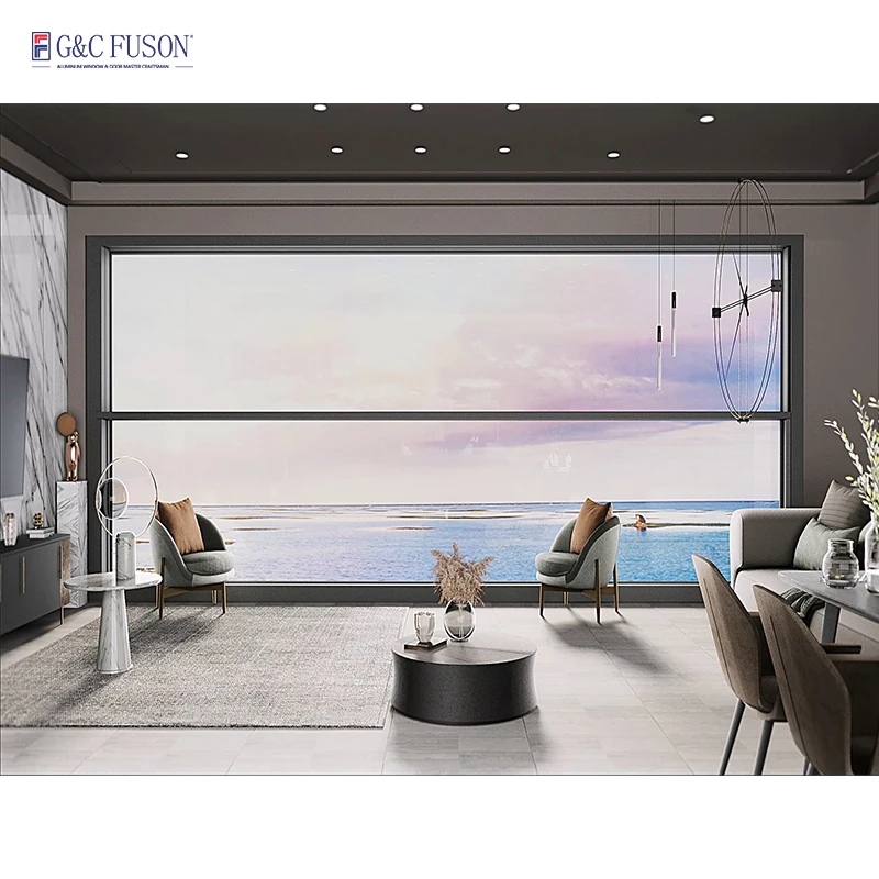 Fuson Modern Automatic Window Aluminum Alloy Frame Fiberglass Screen Netting Vertical Roller Blind Folding Magnetic Villas