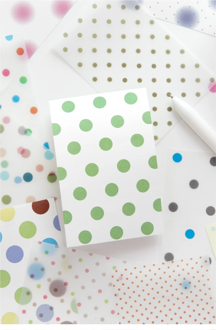 Journal GO 32 Stück Polka Dot Waltz Vintage Dots Dual Material Paper Kreatives DIY Junk Journal Collage Scrapbooking Hintergrund DIY – Detail 17
