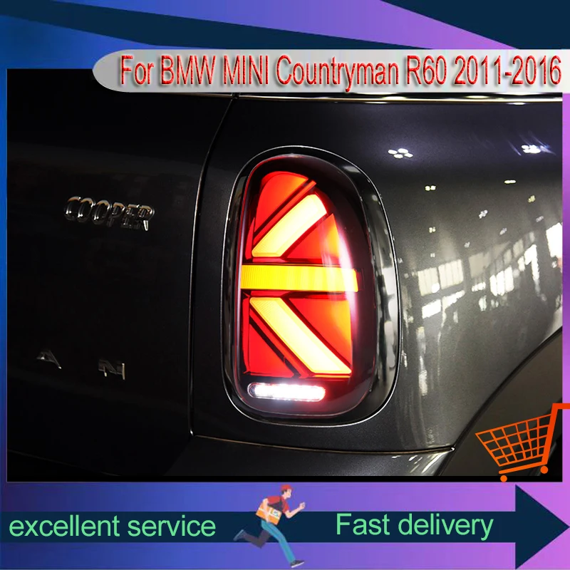 2 قطعة مصابيح لسيارات BMW MINI كونتري مان 2011-2016 R60 الذيل ضوء DRL مصباح مكبح تعديل LED الضوء الخلفي التوصيل والتشغيل اكسسوارات السيارات