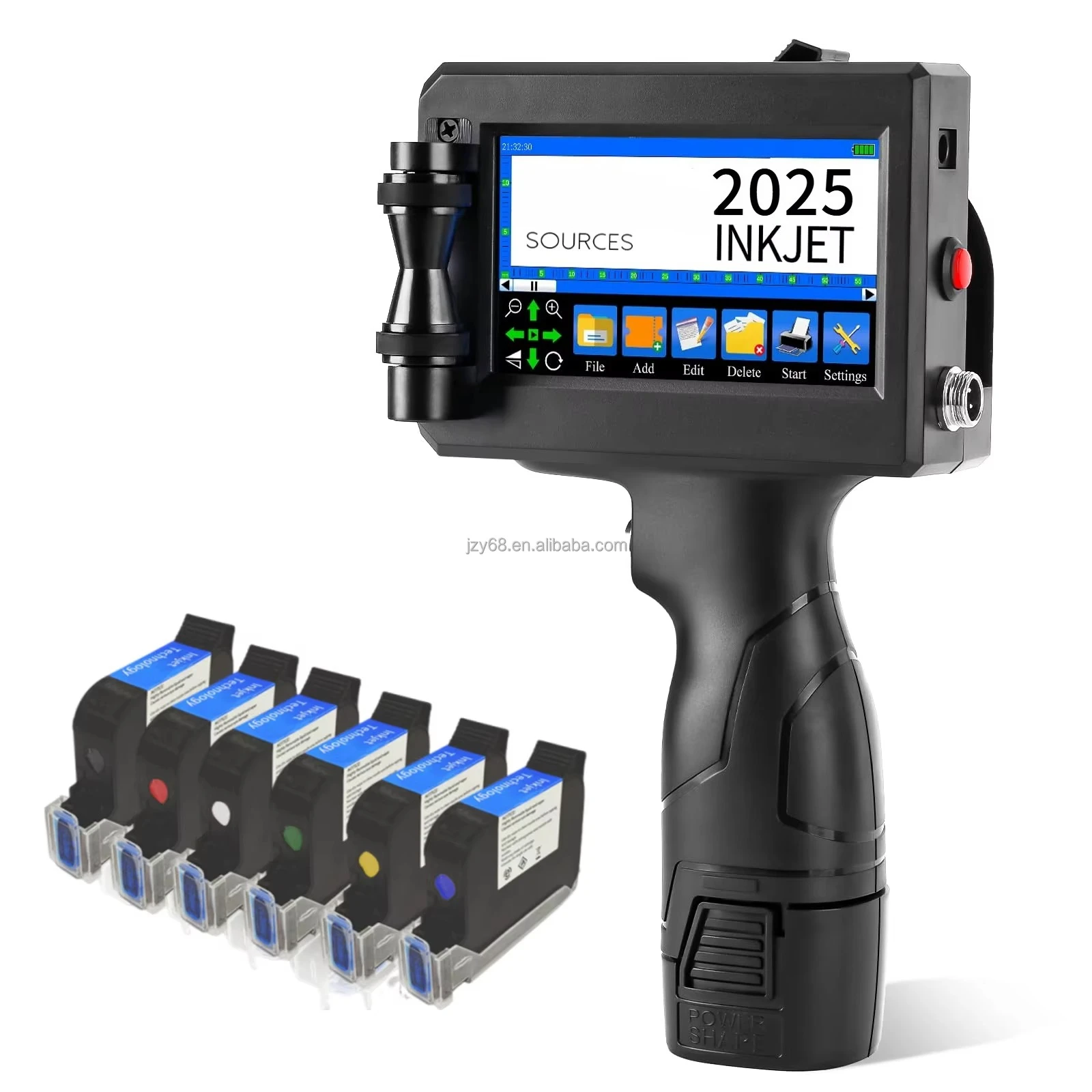 Stampante portatile a getto d'inchiostro portatile con codifica termica Stampante portatile a getto manuale per bottiglia di plastica Logo in legno Codice QR Data di scadenza