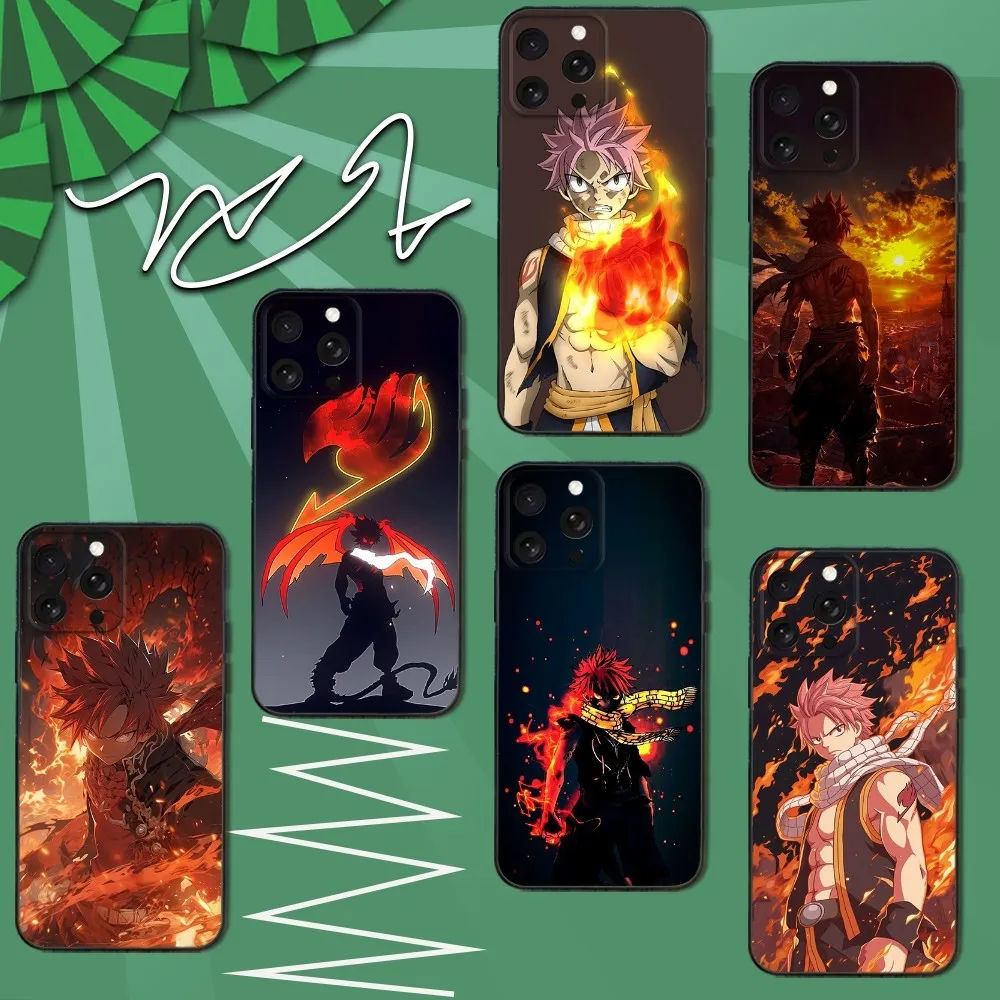 

Fairy Tail Natsu Dragneel Phone Case For iPhone 16e,16,15,14,13,12,11,Pro,X,XS,Max,XR,Plus,Mini Soft Black Cover