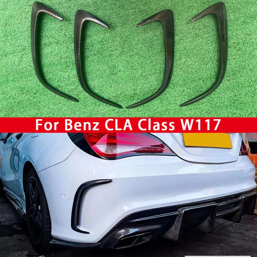 

Для Mercedes Benz CLA Class W117 CLA45 CLA260 200 бампер из углеродного волокна ветровой нож противотуманная фара на вентиляционное отверстие Декоративная полоса комплект кузова