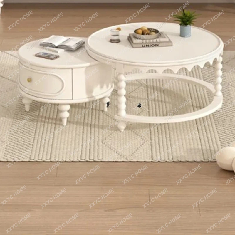 L Service Coffee Table Wavy Vintage Round Dinner Coffee Table Unique Trendy Mesa Auxiliar Living Room Decoration