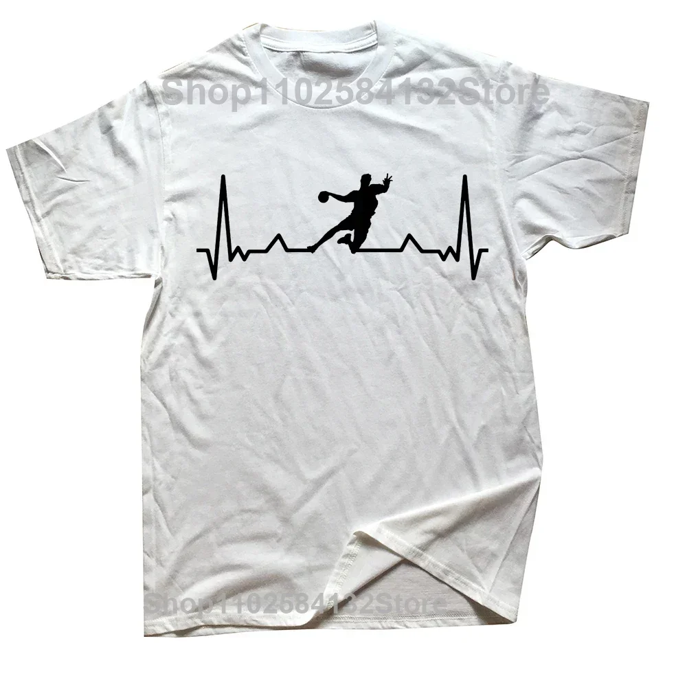 Funny Handball Heartbeat T Shirts Summer Style Graphic Cotton Streetwear Short Sleeve Birthday Gifts T-shirt Mens Clothing