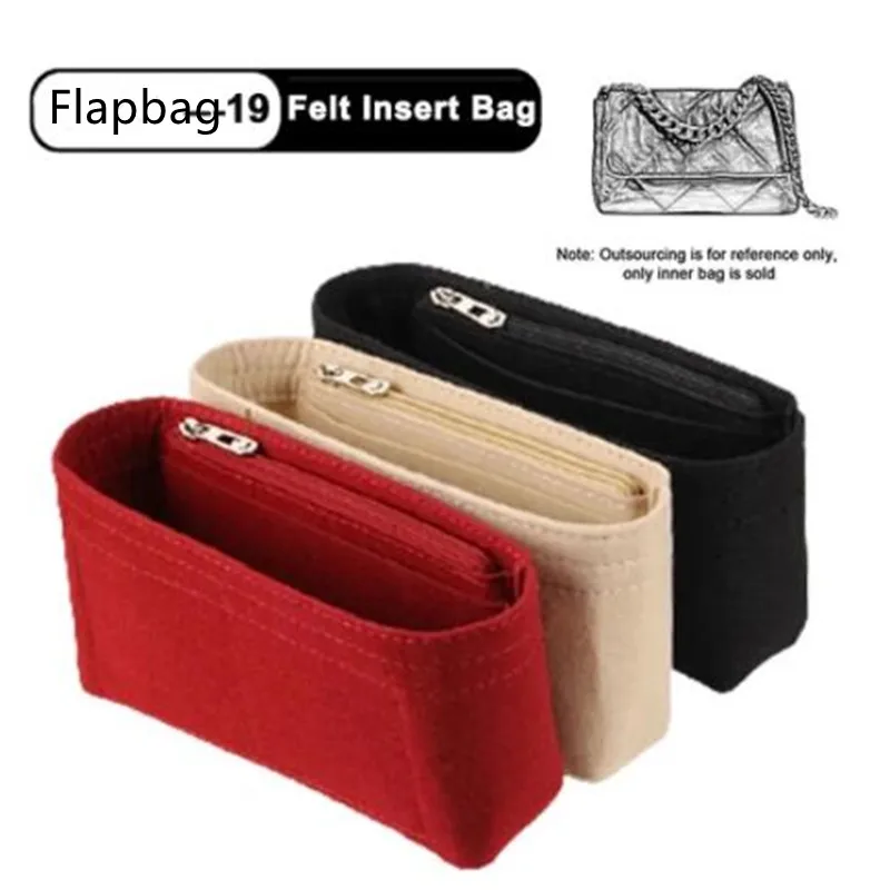 For flapbag19 Flap Handbag Felt Cloth Insert Bag Organizer Makeup Travel Inner Purse Cosmetic Bags