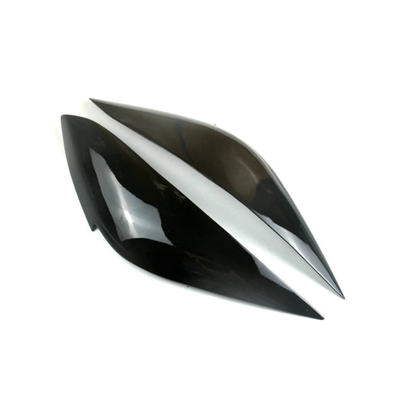 Bright Black Headlight Cover Head Light Lamp Eyelid Eyebrow Trim For Honda Fit Jazz 2021 2022