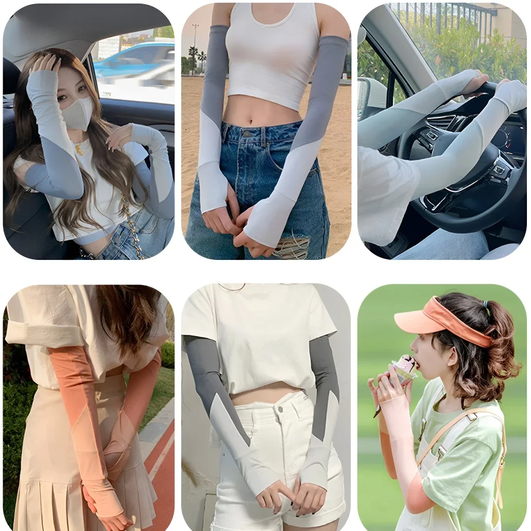 

Cooling Arm Sleeves Half Finger Gloves UV Protection Unisex Sports Arm Sleeves for Cycling Running Driving Outdoor Activities