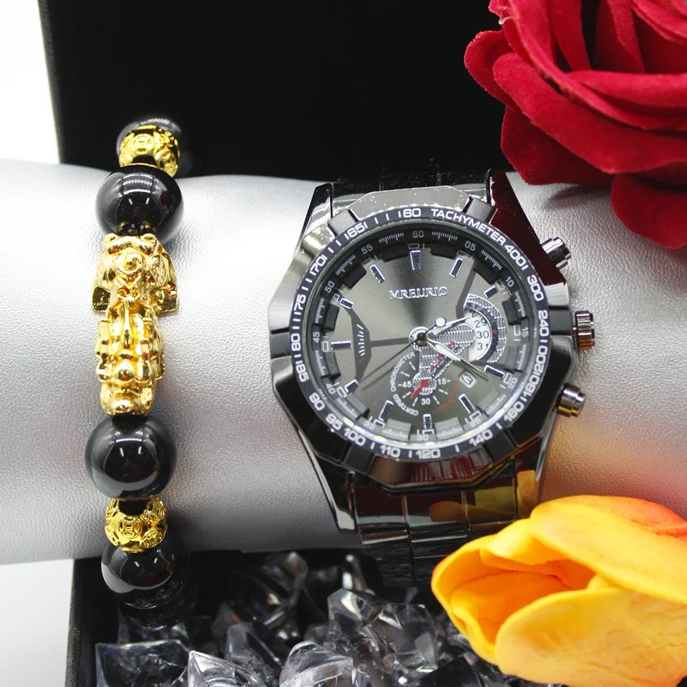 3pcs Set Bracelet Stainless Steelmen´s Sports Watches New Watches for Men Mechanical Men Business for Outdoor Travel