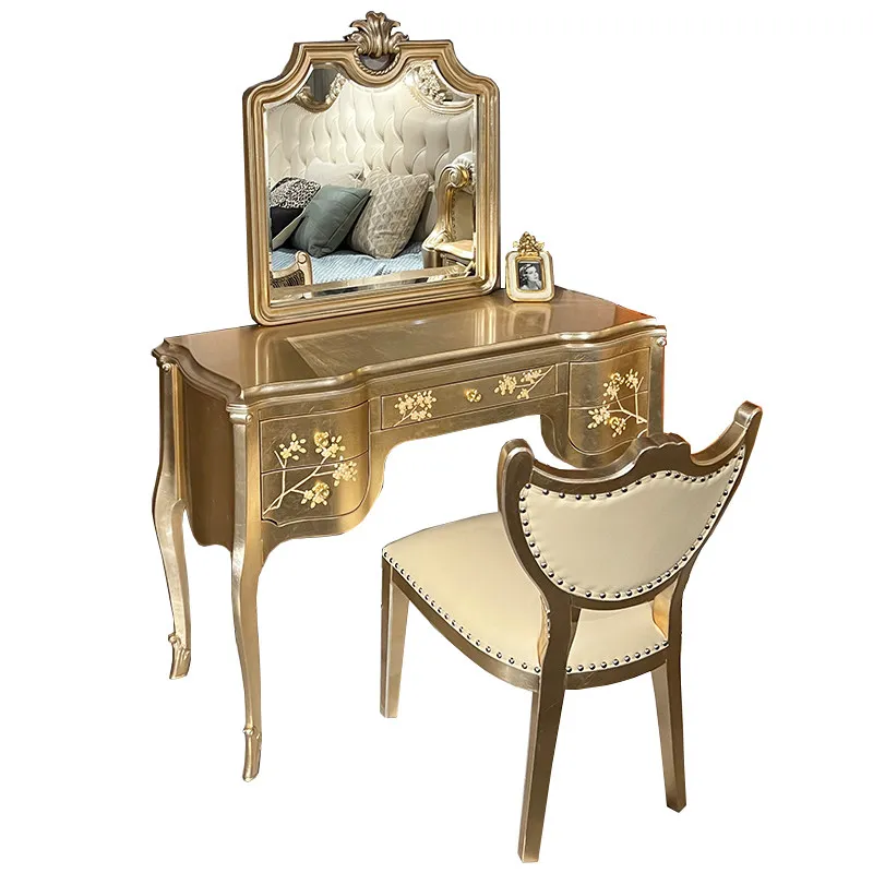 

French dressing table European high-end dressing table Palace master bedroom high-end princess luxury dressing table