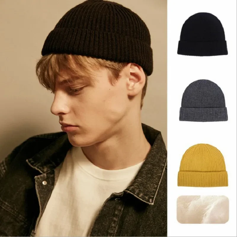 Fashion Hip Hop Beanie Knitted hat Men Skullcap Women winter Warm Brimless Baggy Melon Cap Cuff Docker Fisherman Beanies Hats