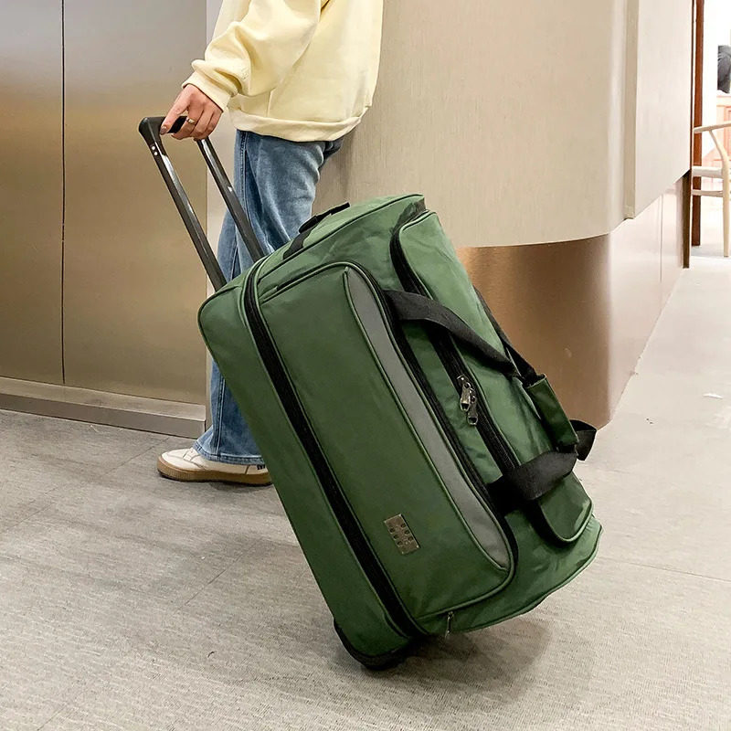 트롤리 백, 여행 남녀공용 기내 휴대 가방, 대용량 발수 더플 백, 접이식 단거리 가방