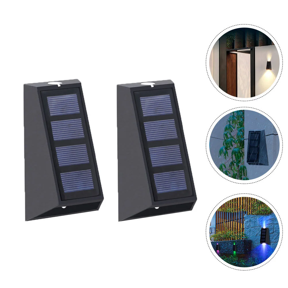 

2Pcs Waterproof Solar Wall Lamp Outdoor LED Garden Light Solar Powered Security Night Light for Yard Patio Deck Fence