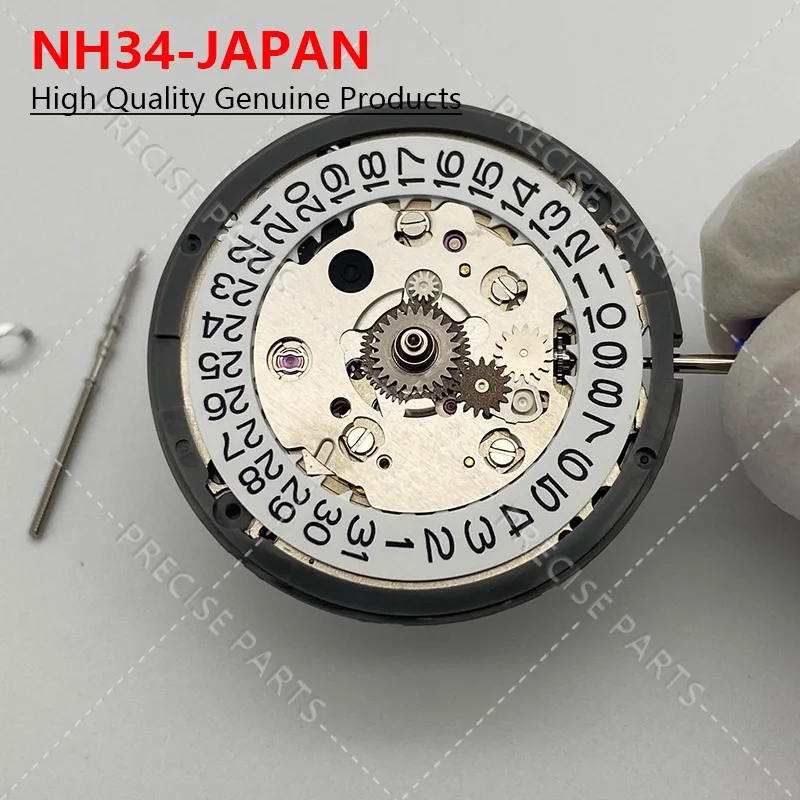 NH34A Mechanical Movement High-precision White Calendar 24 Gems NH34 4R34 Fully Automatic Brand New From Japan