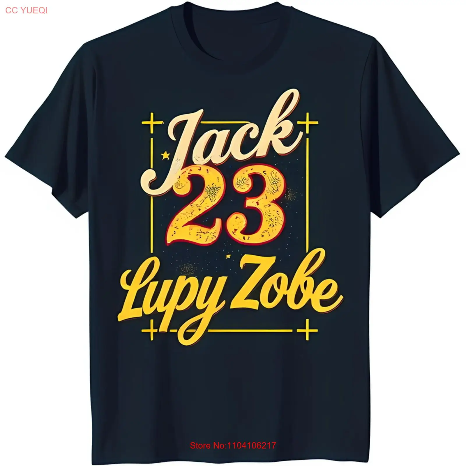 Retro Inspired Blue T-Shirt with Bold ' 23' Graphic & Stylish 'Lupy Zobe' Design