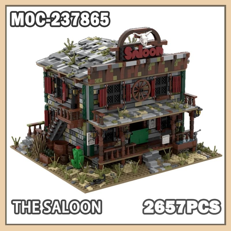 

2657 шт. MOC-237865 салон Street View кирпичи ретро модульный строительный блок креативная игрушка для детей и взрослых рождественские подарки