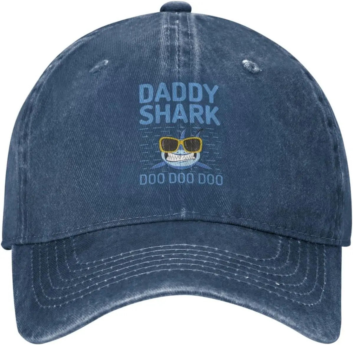 

Джинсовая бейсболка с рисунком Daddy Shark, регулируемая потертая повседневная шляпа для папы для мужчин