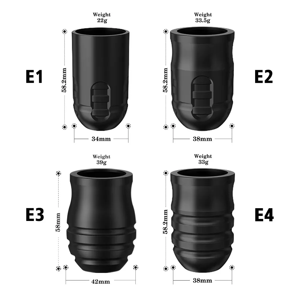 Kiss of Dragon Ambition Disposable Tattoo Grip 12pcs Size 34-42mm Silicone Material for Hunter Max Wireless Tattoo Machine Pen