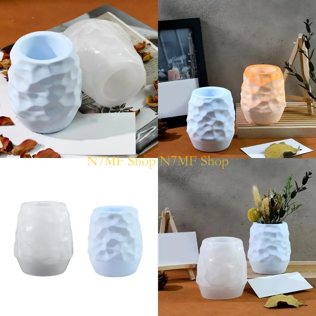N7MF Silicone Moulds Flower Vase Molds Irregular Flexible Ornament Molds Unique Flowerpot Moulds for Hand-Making Lover