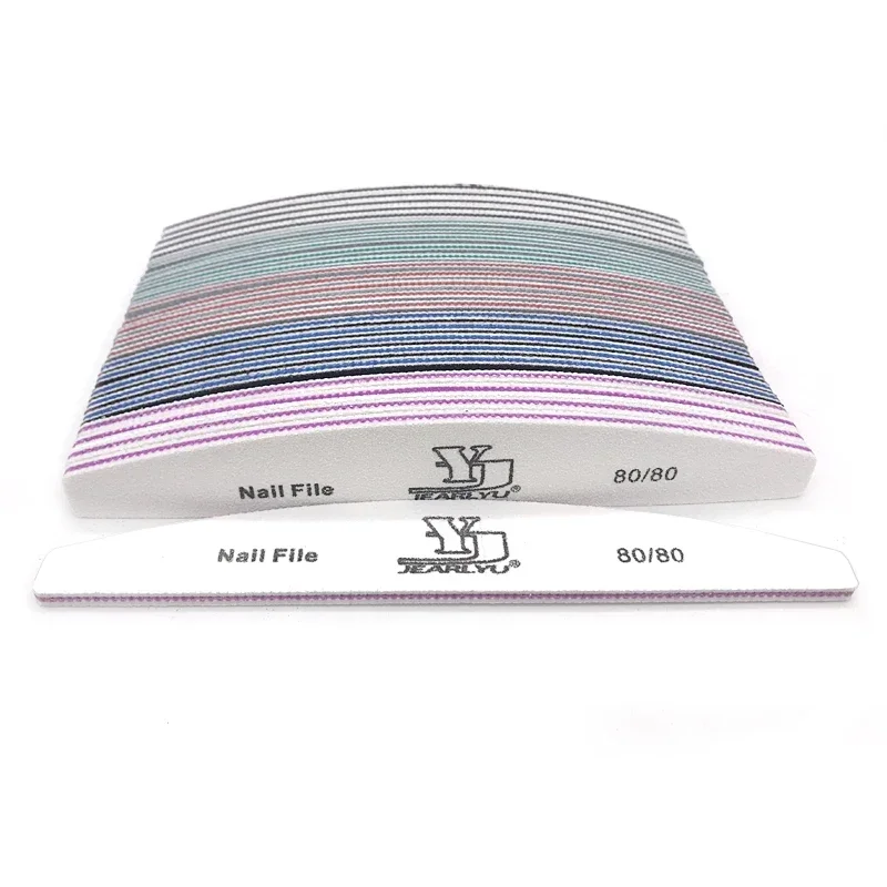 Lime à ongles professionnelle, mélange de couleurs, grain 80/100/150/180/240, papier de verre pour enlever les cuticules, tampon, ensemble d'outils de manucure, 5 pièces/lot