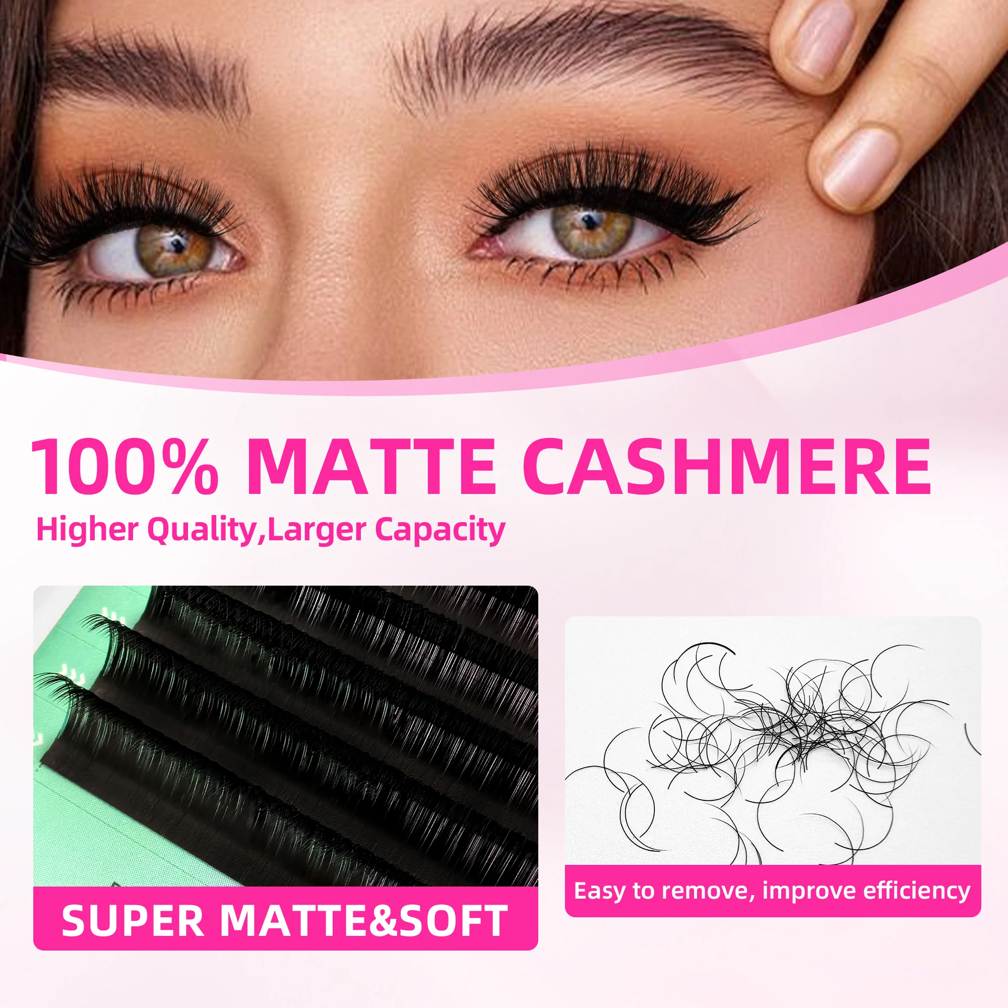 Tbestt Faux Matte Cashmere Classic Lashes Supplies L M Curl Classic Lash Tray Soft Russian Volume Individual Eyelashes Extension