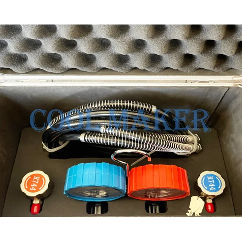 R744 CO2 pressure test manifold gauge set auto air conditioning refrigeration system