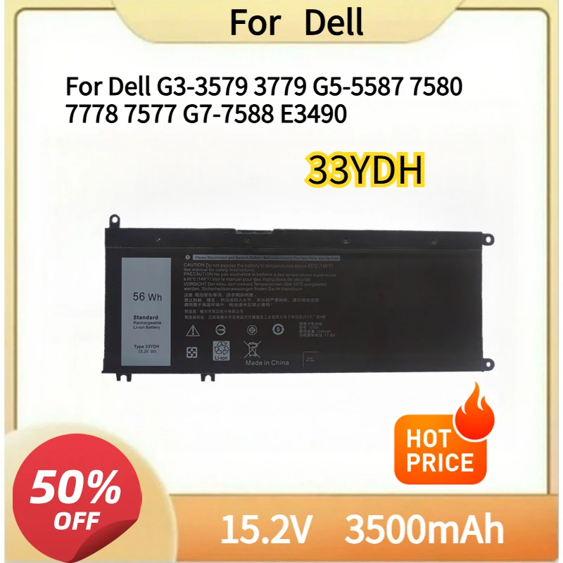 

New Battery 33YDH For Dell G3-3579 3779 G5-5587 7580 7778 7577 G7-7588 E3490