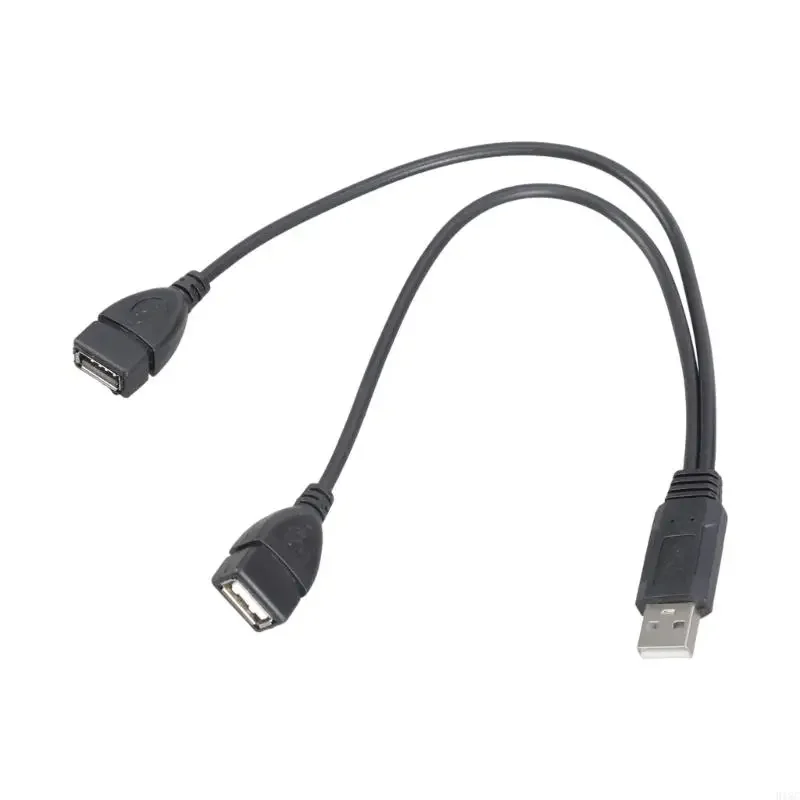 High Quality USB 2.0 Cable USB Double Splitter Adapter Cable One to Two Female to USB 2 Male Power Extension Cable