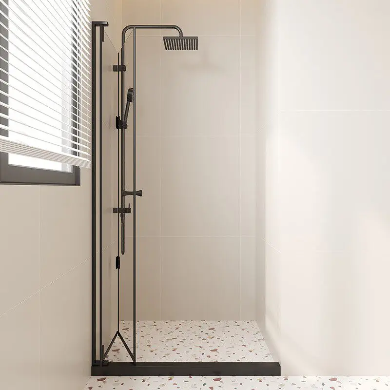 

Customized simple folding can be stored in a small apartment, bathroom partition glass shower room screen dry and wet separation