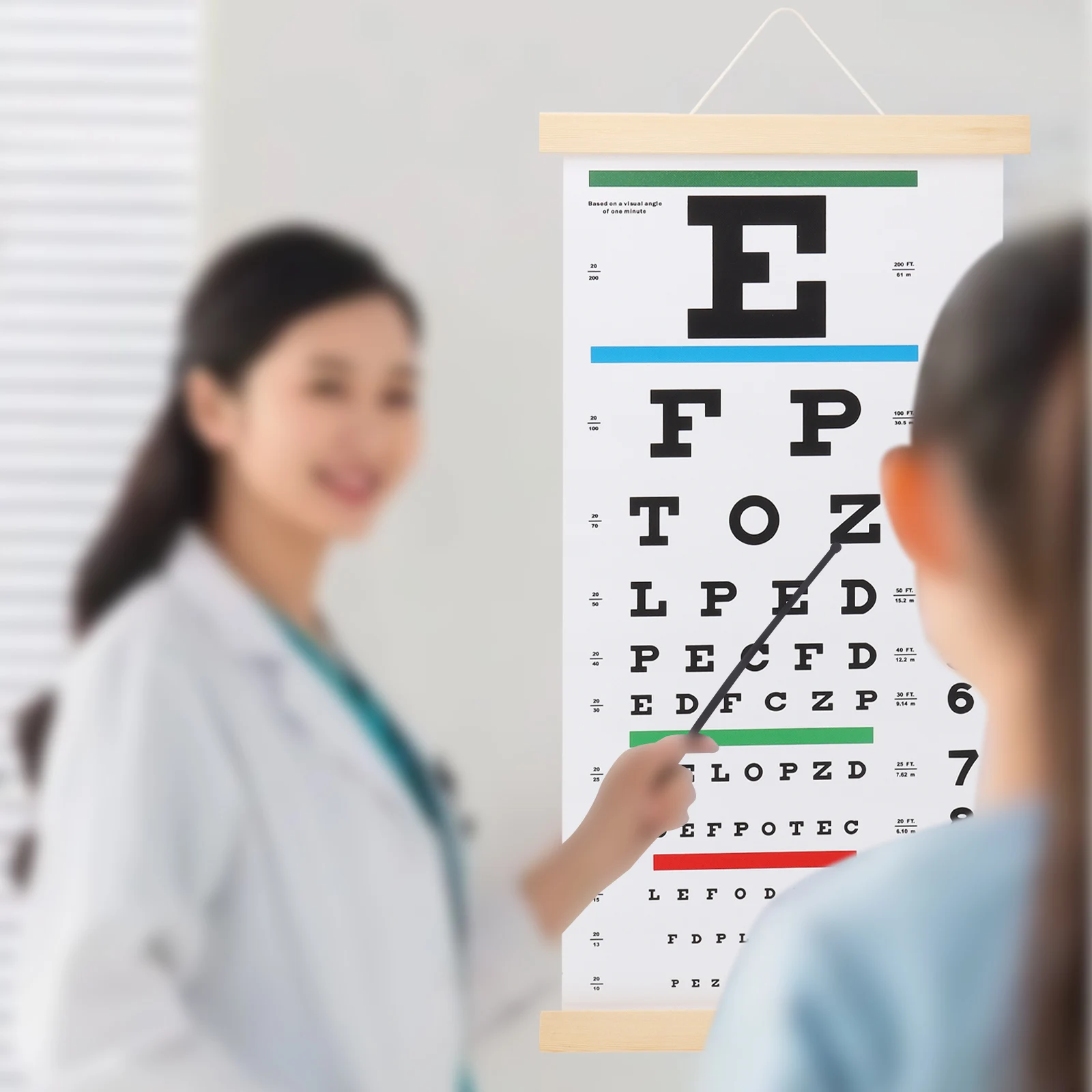 3pcs/pack Eye Charts Non-Reflective Visual Acuity Test Wall Chart Eye Exams for Hospital Home Kids Vision Schedule 22x11 Inches