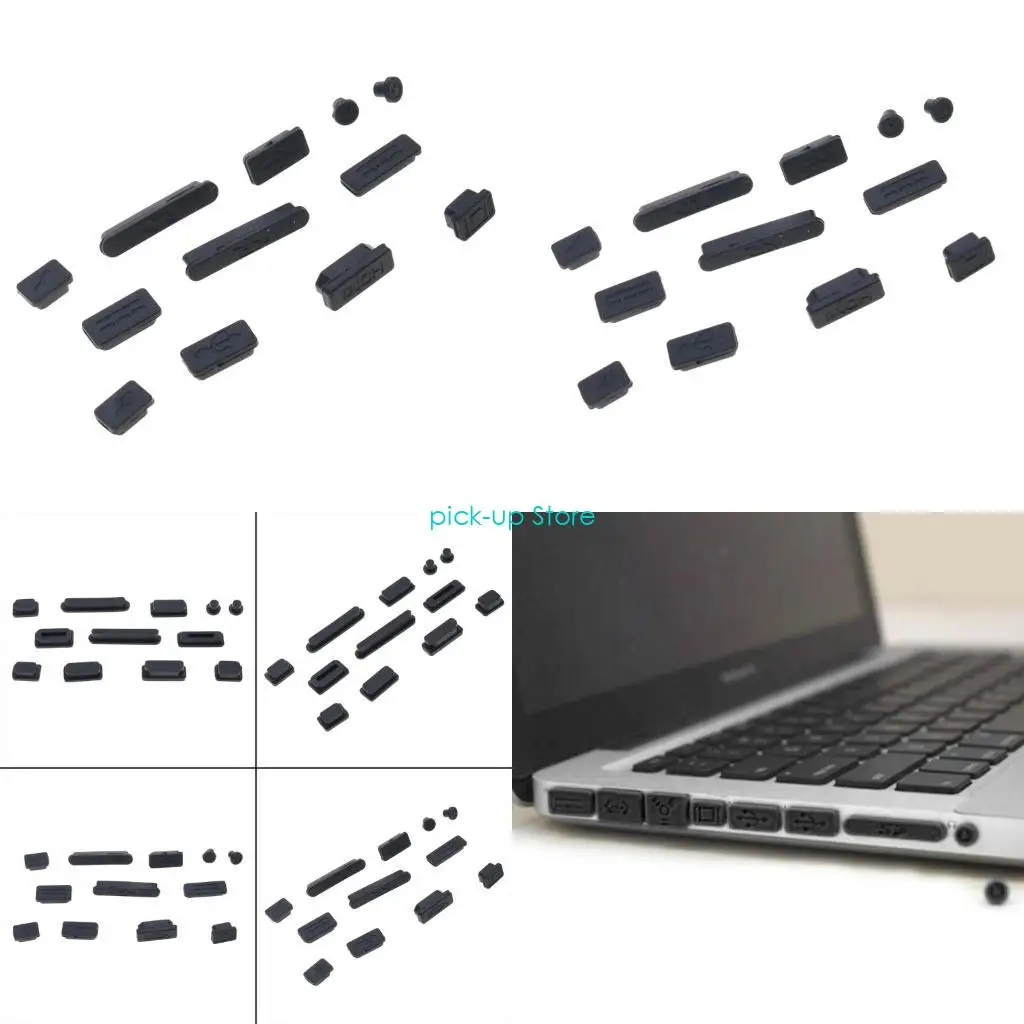 

Q5WA 12Pcs/Set Silicone Plug Stopper For Macbook Air 11" 13"