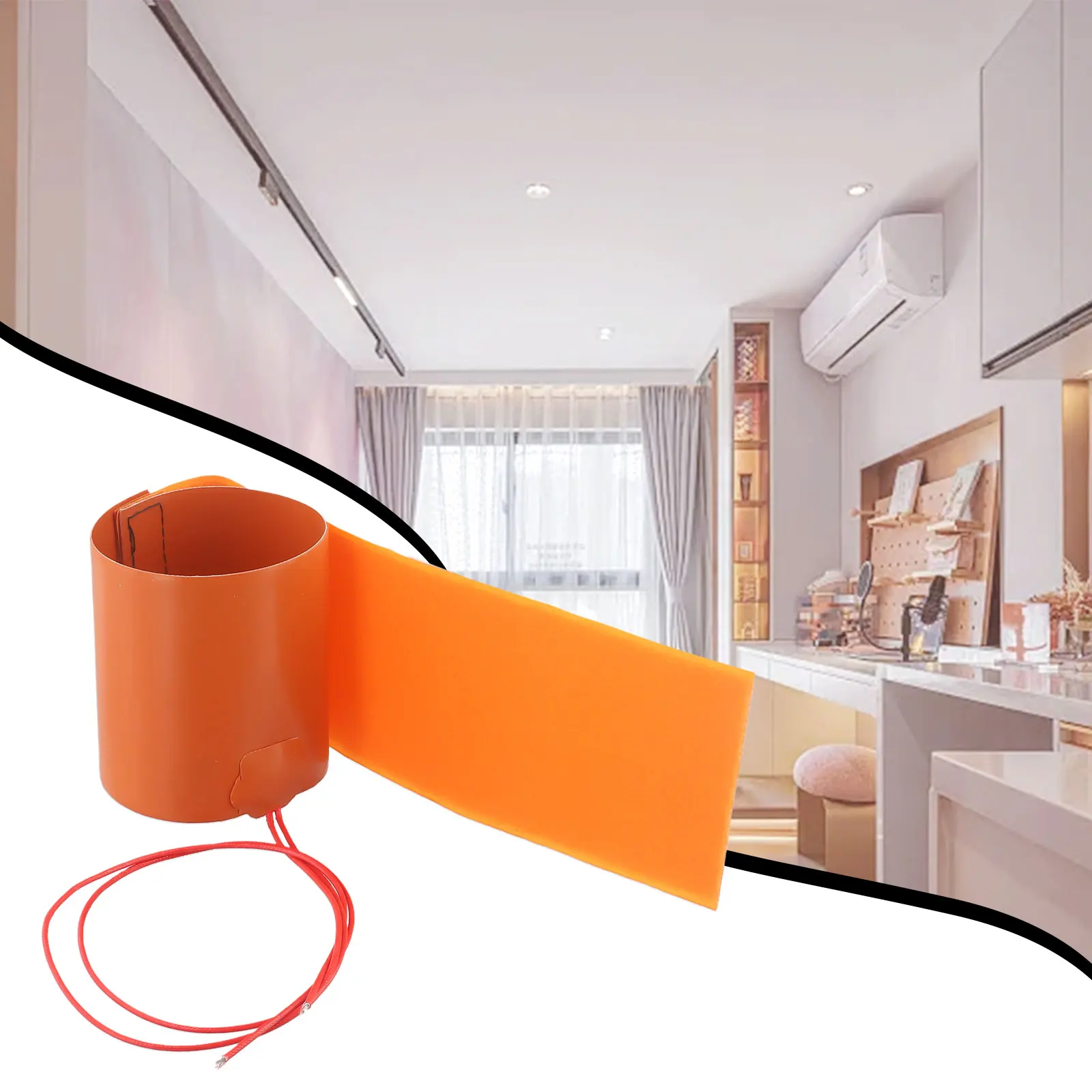 Silicone Bottle Heater Flexible Heating Pad Mat 12V Element Orange High Quality Brand New Hot Sale Accessories