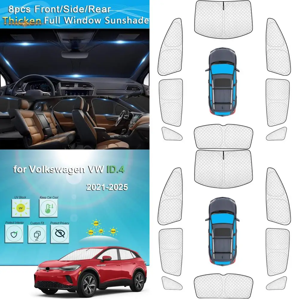 مظلات سميكة كاملة النافذة لسيارة VW ID.4 2021-2025، حماية من الأشعة فوق البنفسجية والخصوصية للتخييم في السيارة في الهواء الطلق #1