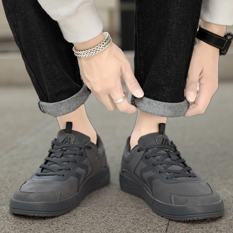 四季ミニマリストワイドトゥスポーツウィンターカジュアルシューズカップルスポーツシューズメンズシューズ滑り止めソールソリッドカラー多用途