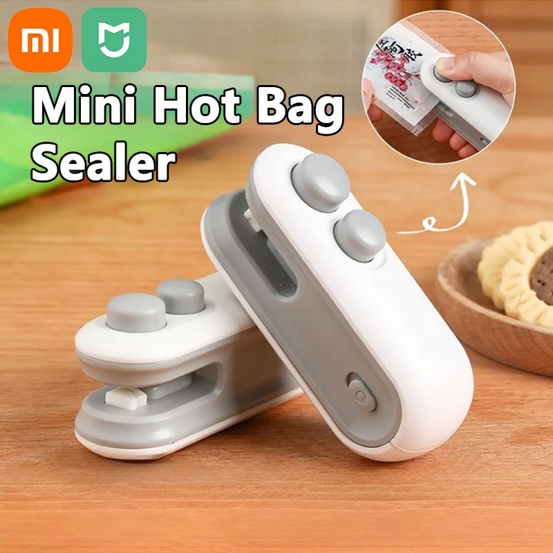 Xiaomi Mini Heat Bag Sealing Machine Package Sealer Bags Plastic Food Sealer Clip Bag Handheld Sealer Food Packaging Heat Sealer